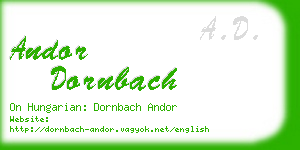 andor dornbach business card